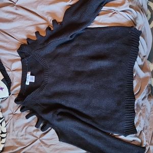 knitted black sweater. size large.